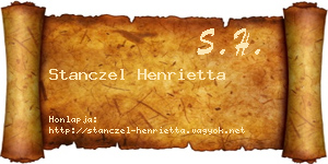 Stanczel Henrietta névjegykártya